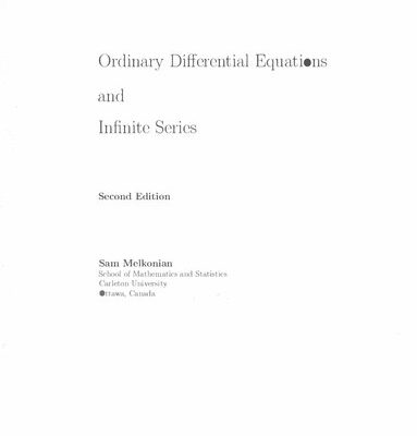 خرید و دانلود نسخه کامل کتاب Ordinary Differential Equations and Infinite Series