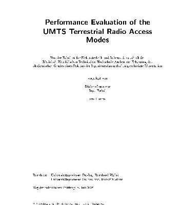 خرید و دانلود نسخه کامل کتاب Performance Evaluation of the UMTS Terrestrial Radio Access Modes