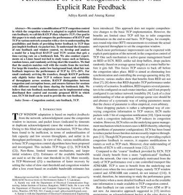 خرید و دانلود نسخه کامل کتاب Performance of TCP Congestion Control With Explicit Rate Feedback