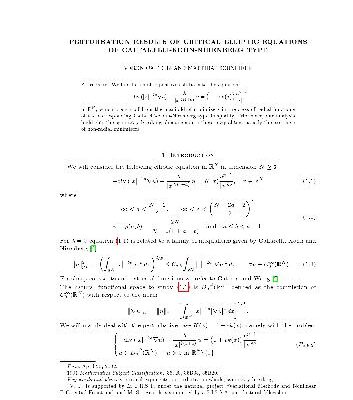 خرید و دانلود نسخه کامل کتاب Perturbation results of critical elliptic equations of Caffarelli-Kohn-Nirenberg type