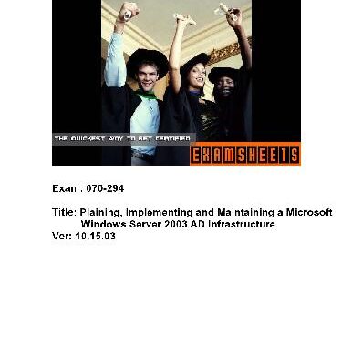 خرید و دانلود نسخه کامل کتاب Planning, Implementing and Maintaining a Microsoft Windows Server 2003 AD Infrastructure (ver. 10.15.03)