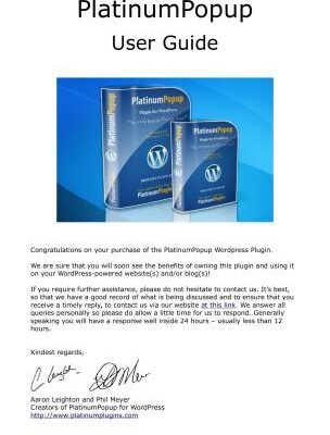 خرید و دانلود نسخه کامل کتاب Platinum Popup User Guide