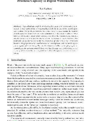 خرید و دانلود نسخه کامل کتاب Practical Capacity of DigitalWatermarks