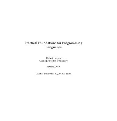 خرید و دانلود نسخه کامل کتاب Practical foundations for programming languages