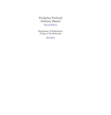 خرید و دانلود نسخه کامل کتاب Prealgebra Textbook Solutions Manual