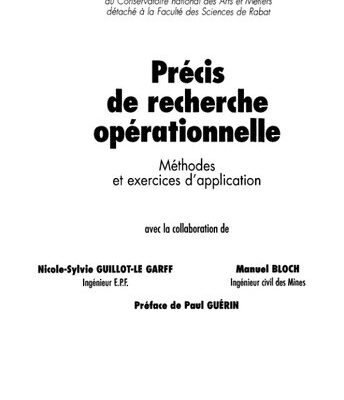 خرید و دانلود نسخه کامل کتاب Précis de recherche opérationnelle