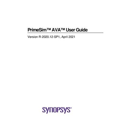 خرید و دانلود نسخه کامل کتاب PrimeSim™ AVA™ User Guide