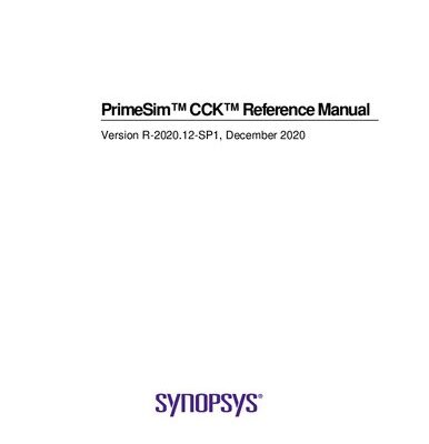 خرید و دانلود نسخه کامل کتاب PrimeSim™ CCK™ Reference Manual