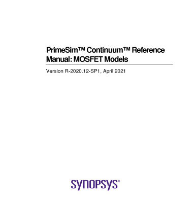 خرید و دانلود نسخه کامل کتاب PrimeSim™ Continuum™ Reference Manual: MOSFET Models