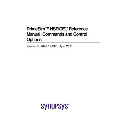 خرید و دانلود نسخه کامل کتاب PrimeSim™ HSPICE® Reference Manual: Commands and Control Options