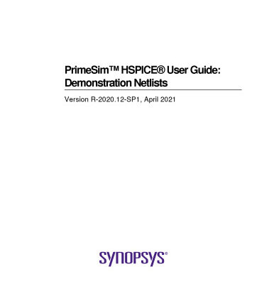 خرید و دانلود نسخه کامل کتاب PrimeSim™ HSPICE® User Guide: Demonstration Netlists