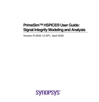 خرید و دانلود نسخه کامل کتاب PrimeSim™ HSPICE® User Guide: Signal Integrity Modeling and Analysis