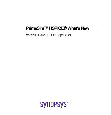 خرید و دانلود نسخه کامل کتاب PrimeSim™ HSPICE® What’s New