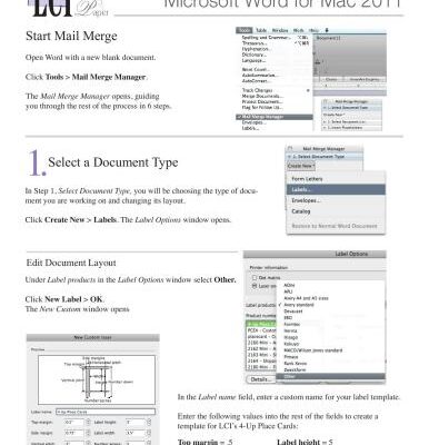 خرید و دانلود نسخه کامل کتاب Print Place Cards Using Microsoft Word Mail Merge: Microsoft Word for Mac 2011