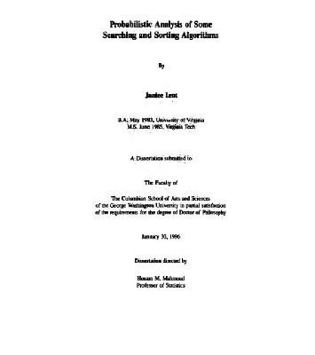 خرید و دانلود نسخه کامل کتاب Probabilistic analysis of some searching and sorting algorithms