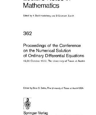 خرید و دانلود نسخه کامل کتاب Proceedings of the Conference on the Numerical Solution of Ordinary Differential Equations