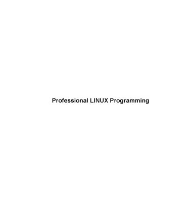 خرید و دانلود نسخه کامل کتاب Professional Linux Programming
