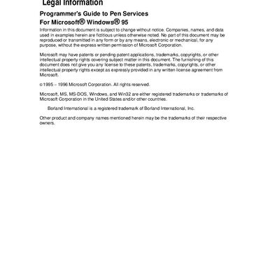 خرید و دانلود نسخه کامل کتاب Programmer’s Guide to Pen Services for Microsoft Windows 95