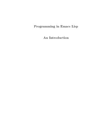 خرید و دانلود نسخه کامل کتاب Programming in Emacs Lisp : an introduction