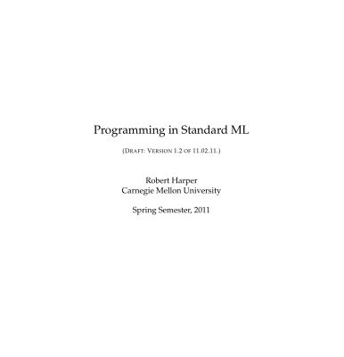 خرید و دانلود نسخه کامل کتاب Programming in Standard ML (11.02.11 draft)