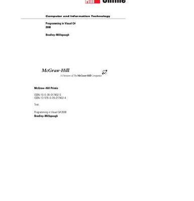 خرید و دانلود نسخه کامل کتاب Programming in Visual C# 2008