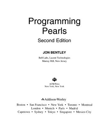 خرید و دانلود نسخه کامل کتاب Programming Pearls (2nd Edition)