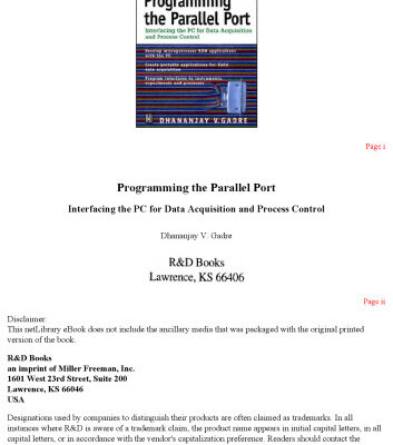 خرید و دانلود نسخه کامل کتاب Programming the Parallel Port