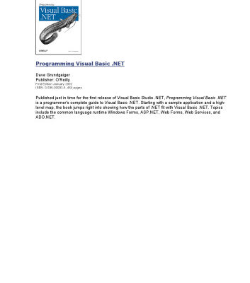 خرید و دانلود نسخه کامل کتاب Programming Visual Basic .NET