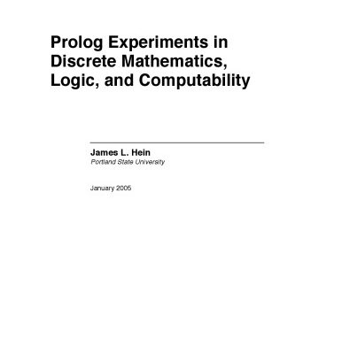 خرید و دانلود نسخه کامل کتاب Prolog experiments in discrete mathematics, logic, and computability