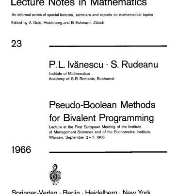 خرید و دانلود نسخه کامل کتاب Pseudo-Boolean Methods for Bivalent Programming