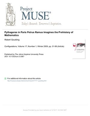 خرید و دانلود نسخه کامل کتاب Pythagoras in Paris: Petrus Ramus Imagines the Prehistory of Mathematics – Robert Goulding
