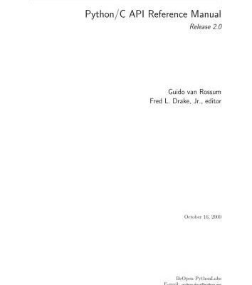 خرید و دانلود نسخه کامل کتاب Python/C API Reference Manual