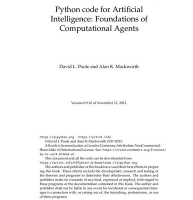 خرید و دانلود نسخه کامل کتاب Python code for Artificial Intelligence: Foundations of Computational Agents
