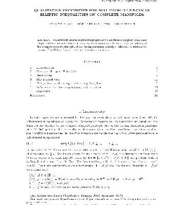 خرید و دانلود نسخه کامل کتاب Qualitative properties for solutions of singular elliptic inequalities on complete manifolds