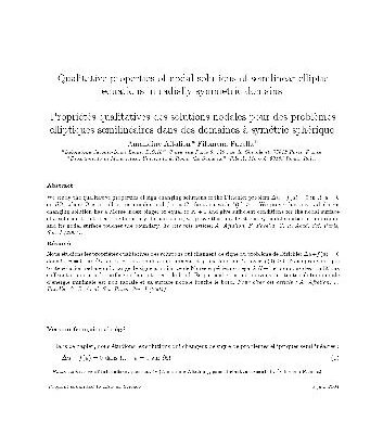 خرید و دانلود نسخه کامل کتاب Qualitative properties of nodal solutions of semilinear elliptic equations in radially symmetric domains