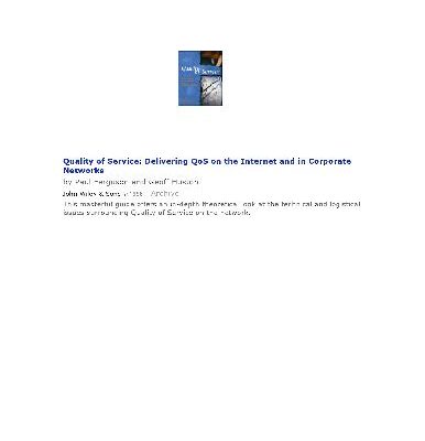 خرید و دانلود نسخه کامل کتاب Quality of Service: Delivering QoS on the Internet and in Corporate Networks