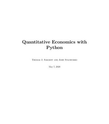 خرید و دانلود نسخه کامل کتاب Quantitative Economics with Python
