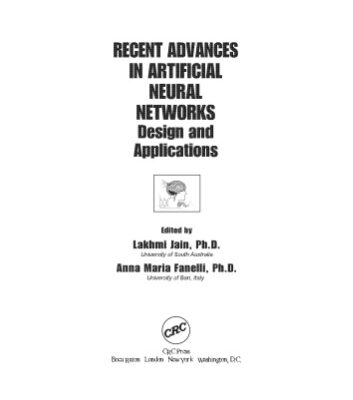 خرید و دانلود نسخه کامل کتاب Recent advances in artificial neural networks