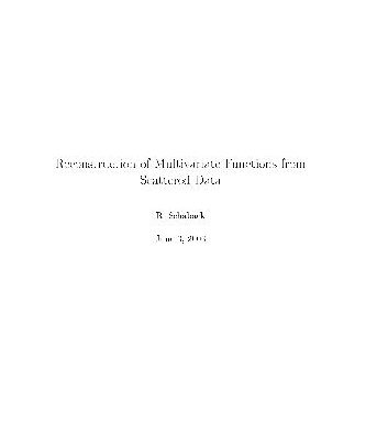 خرید و دانلود نسخه کامل کتاب Reconstruction of multivariate functions from scattered data