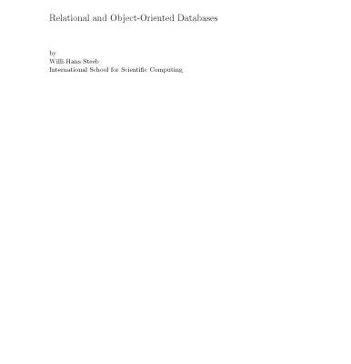 خرید و دانلود نسخه کامل کتاب Relational and object-oriented databases
