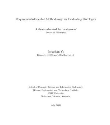 خرید و دانلود نسخه کامل کتاب Requirements-Oriented Methodology for Evaluating Ontologies