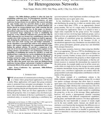 خرید و دانلود نسخه کامل کتاب Resource-Aware Conference Key Establishment for Heterogeneous Networks