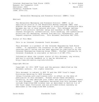 خرید و دانلود نسخه کامل کتاب RFC 6120: Extensible Messaging and Presence Protocol (XMPP): Core