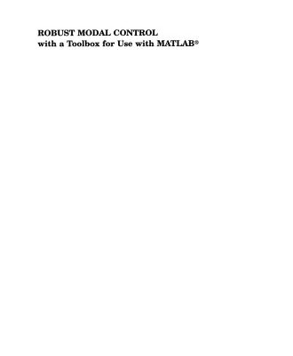 خرید و دانلود نسخه کامل کتاب Robust Modal Control with a Toolbox for Use with MATLAB®