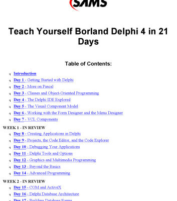 خرید و دانلود نسخه کامل کتاب Sams Teach Yourself Delphi 4 in 21 Days