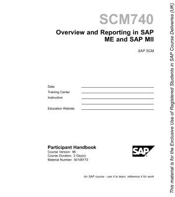 خرید و دانلود نسخه کامل کتاب SAP SCM 740: Overview and Reporting in SAP ME and SAP MII