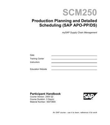 خرید و دانلود نسخه کامل کتاب SAP SCM250 – Production Planning and Detailed Scheduling (SAP APO-PP/DS)
