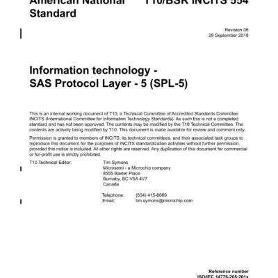 خرید و دانلود نسخه کامل کتاب SAS Protocol Layer – 5 (SPL-5 r06)