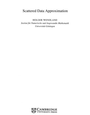 خرید و دانلود نسخه کامل کتاب Scattered.Data.Approximation.Wendland