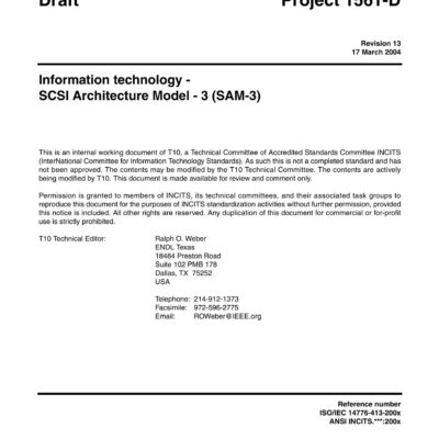 خرید و دانلود نسخه کامل کتاب SCSI Architecture Model – 3 (SAM-3 r13)